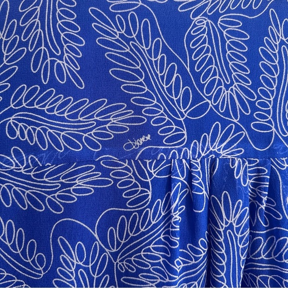 DVF Diane von Furstenberg Aria Silk Tunic Dress 6 Blue Print - Picture 8 of 8